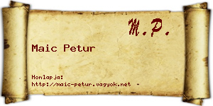 Maic Petur névjegykártya